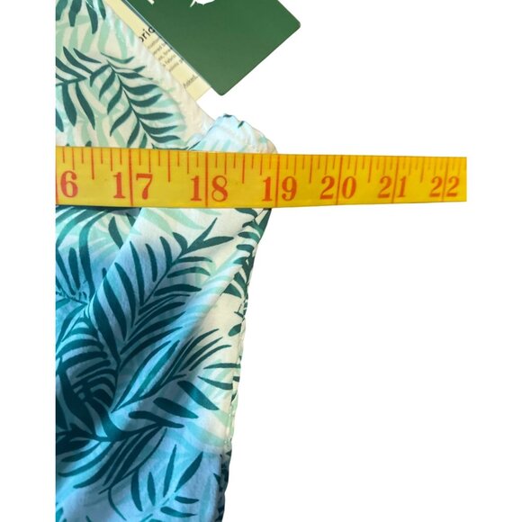 Halara XL Green Leaf Print Romper Shirred Pocket Casual Jumpsuit - Picture 9 of 10